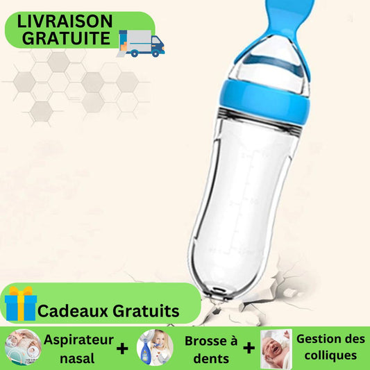 Biberon cuillère pour bébé | EasyBottle™ bleu