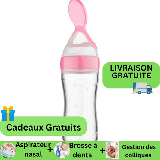 Biberon cuillère pour bébé| EasyBottle™ rose