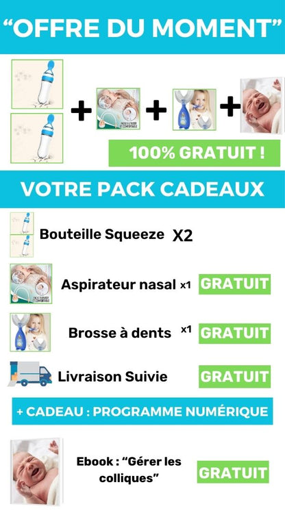 Biberon cuillère pour bébé | EasyBottle™ bleu