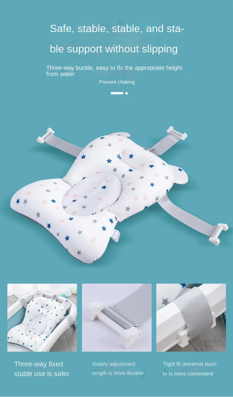 Siège de bain pour bébé avec boucle réglable et ceinture de sécurité pour le dos