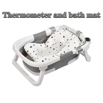 baignoire pliable grise avec coussin etoiles