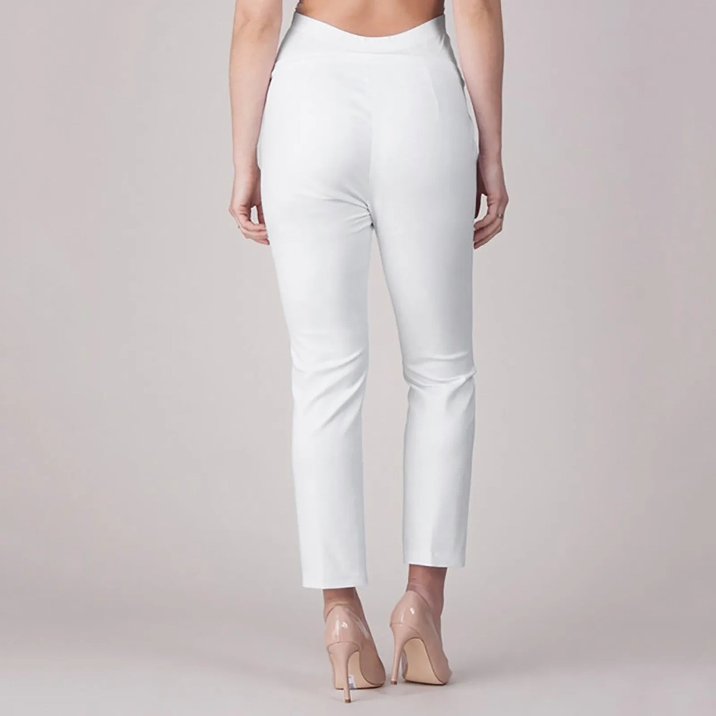 pantalon de maternite blanc vue de derriere