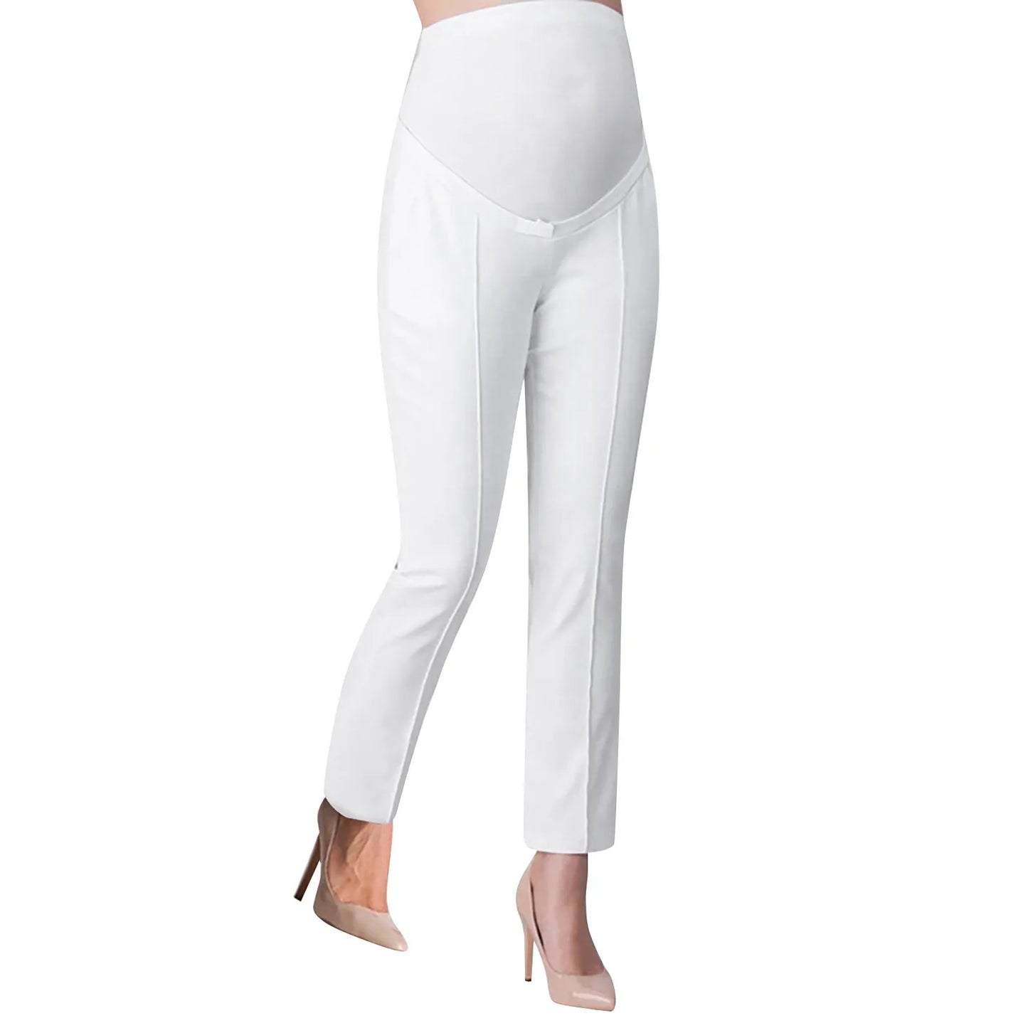 pantalon de maternite blanc vue de devant